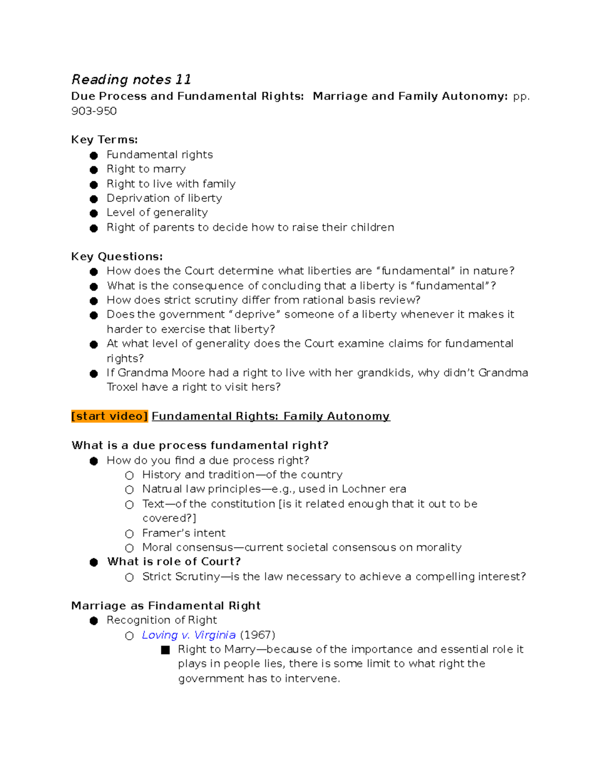DP FR 1 - Due Process and Fundamental Rights notes part 1 - Reading ...