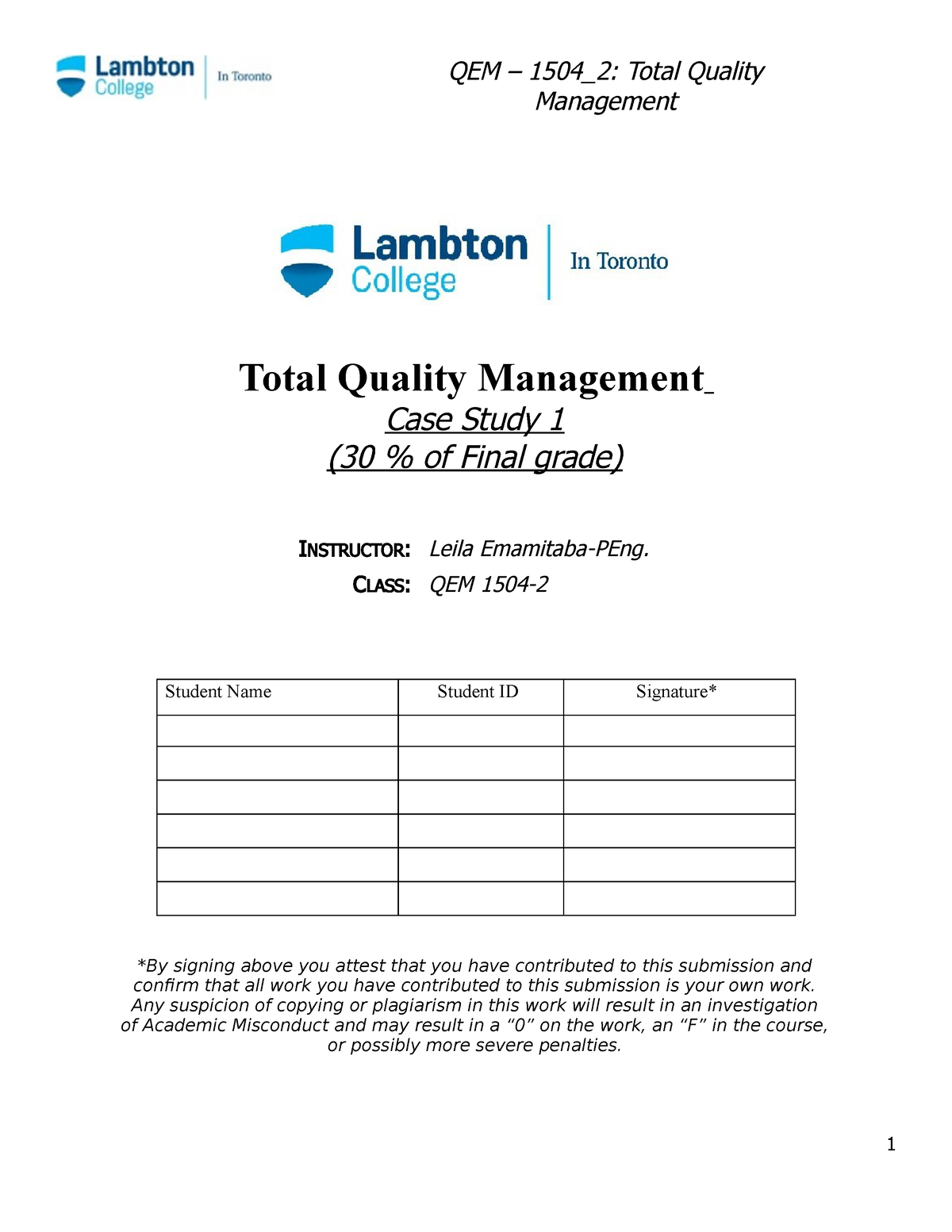 total quality management case study with questions and answers