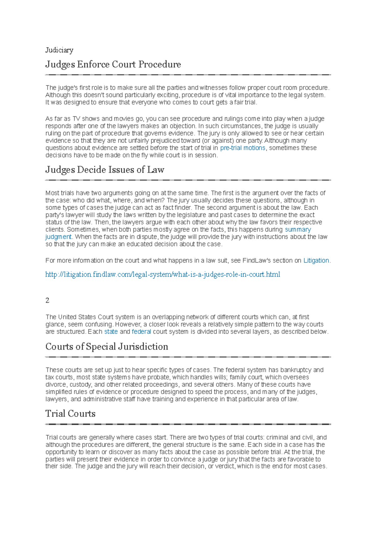 court process's including the judicary system - Judiciary Judges ...