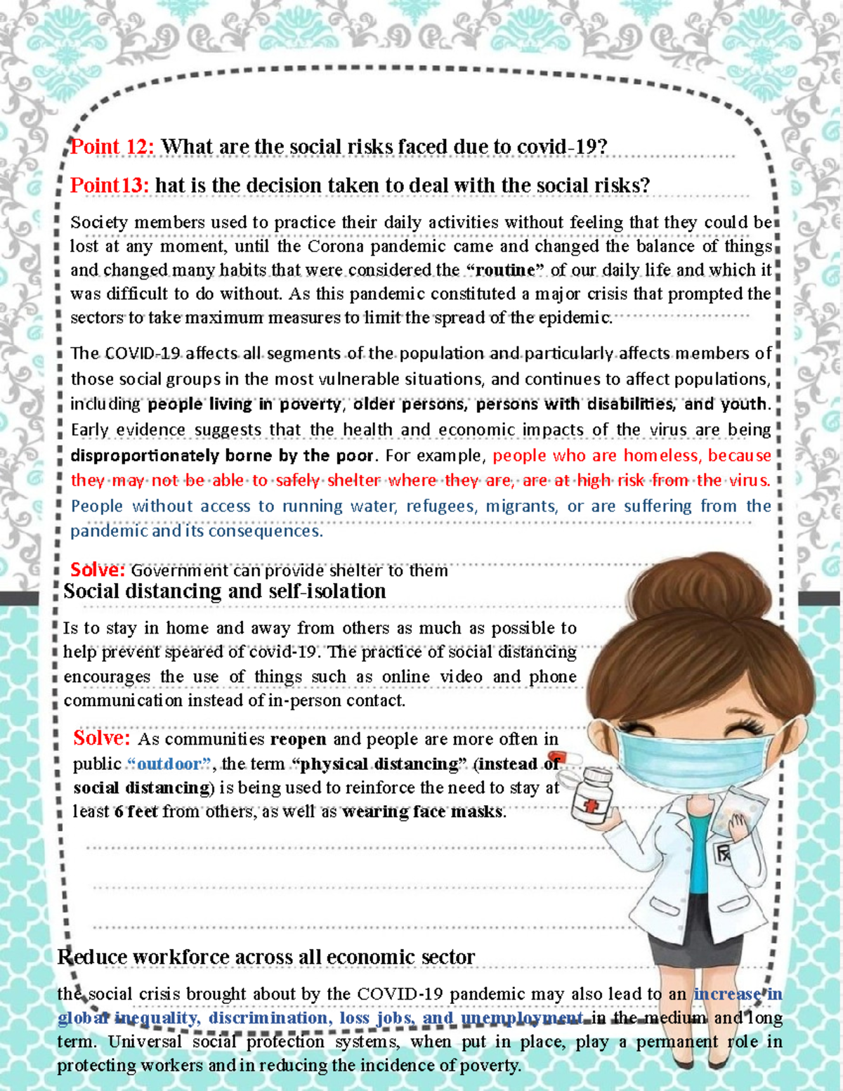 Social RISK Covid-19 - introduction - Point 12: What are the social ...