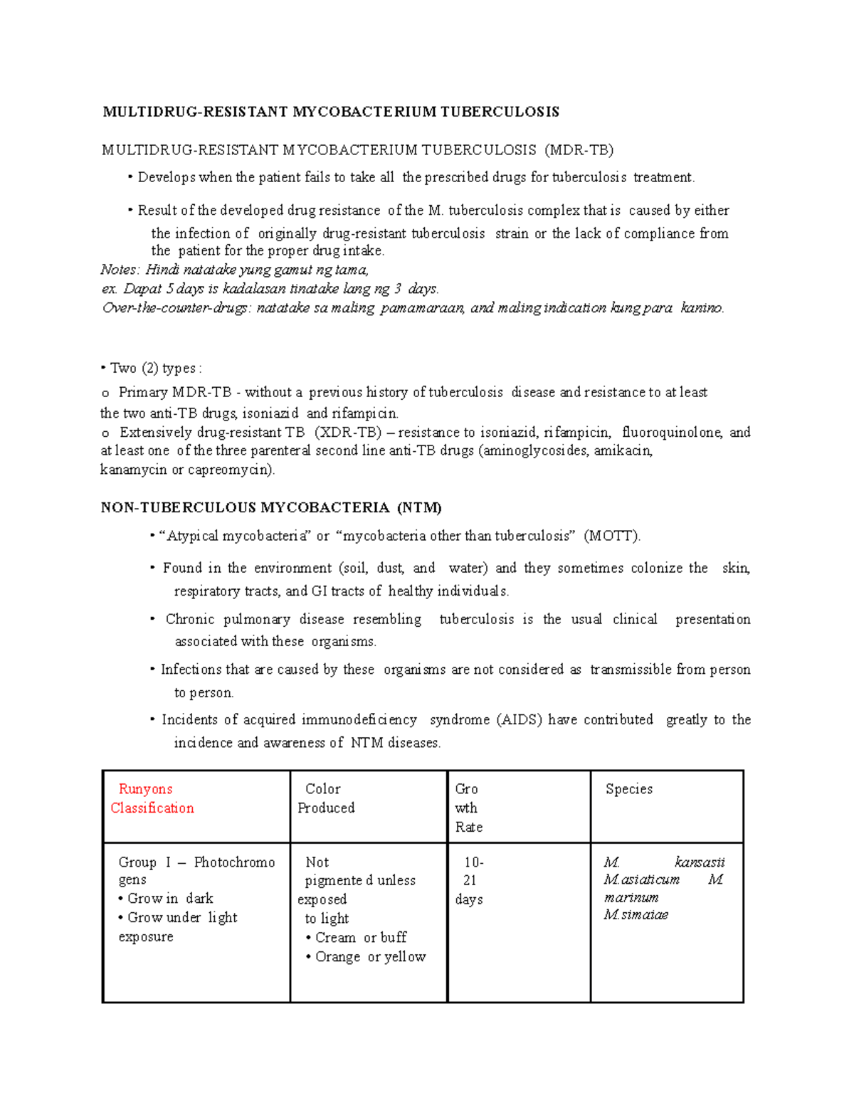 Mycobacterium Tuberculosis - MULTIDRUG-RESISTANT MYCOBACTERIUM ...