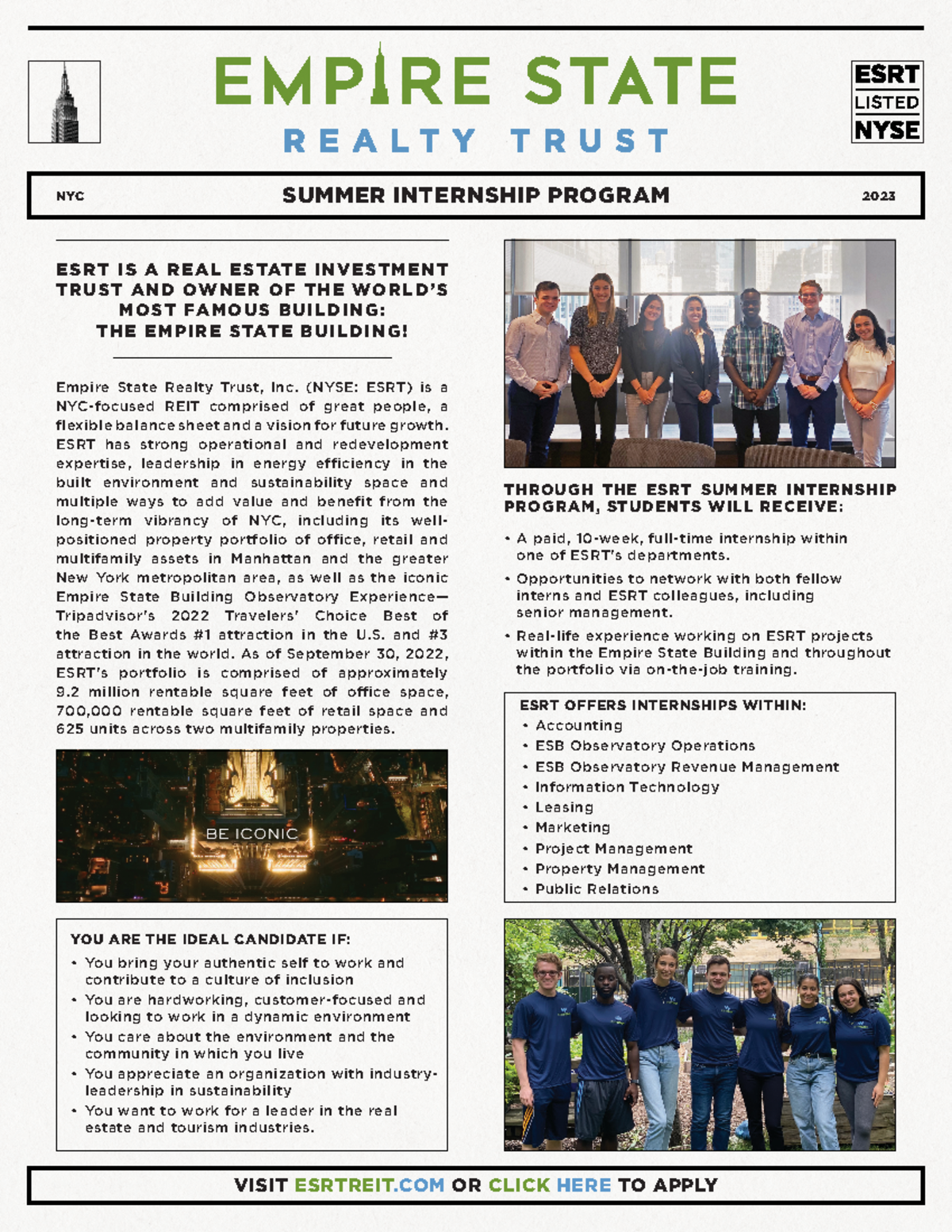 ESRT Summer Internship Program - NYC SUMMER INTERNSHIP PROGRAM 2023 ...