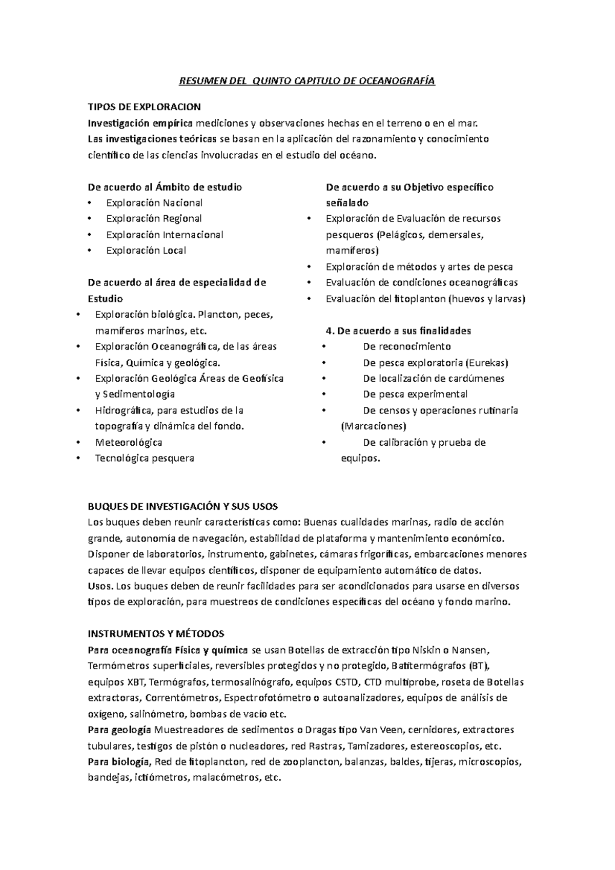 CAP. 5 Exploración DE LOS Océanos RESUMEN DEL QUINTO CAPITULO DE