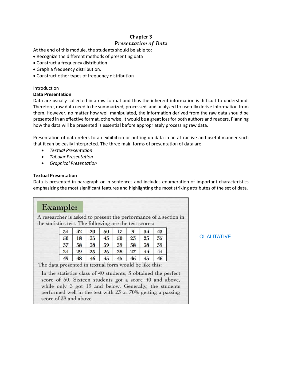 chapter 3 presentation of data