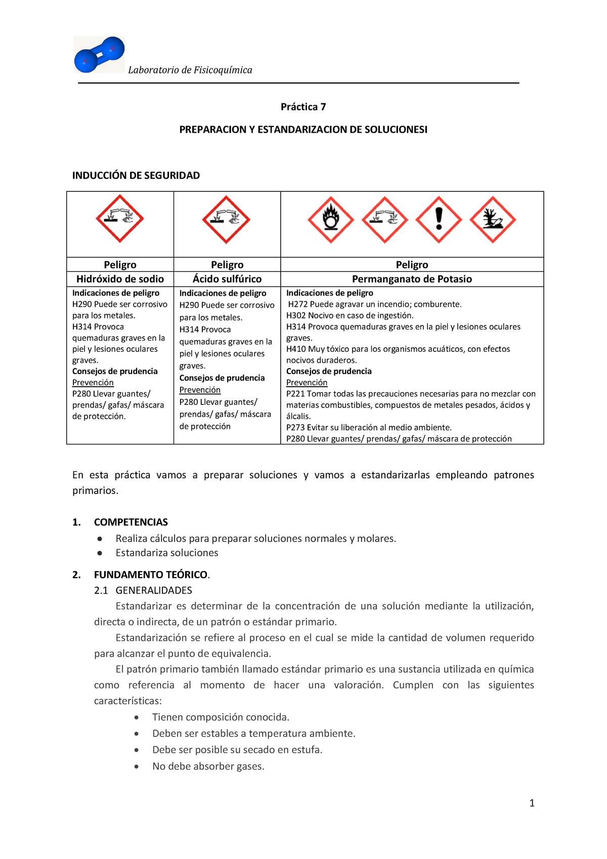 Práctica 7 Preparacion Estandarizacion DE Soluciones - Práctica 7 ...