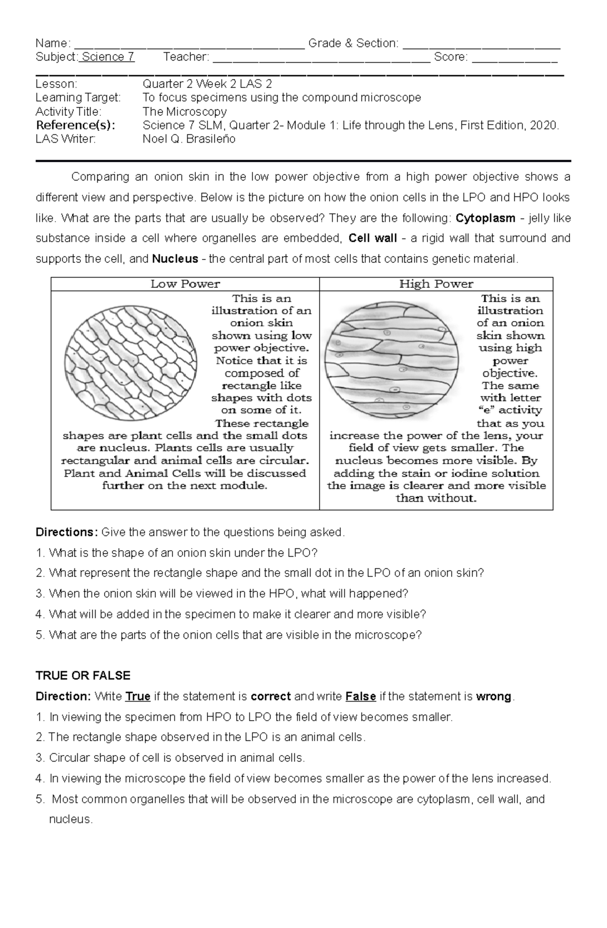 Science 7-Q2-Wee K2-LAS 2 - Name ...