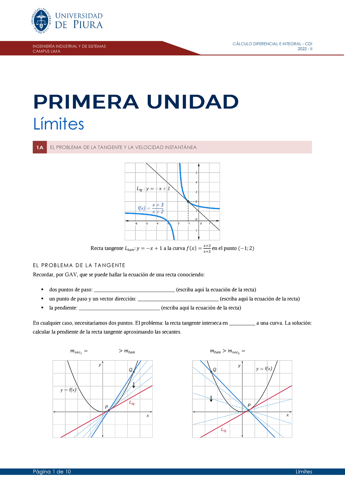 U1 Límites 2022ii - Unidad I Material Con Teoria - C¡LCULO DIFERENCIAL ...