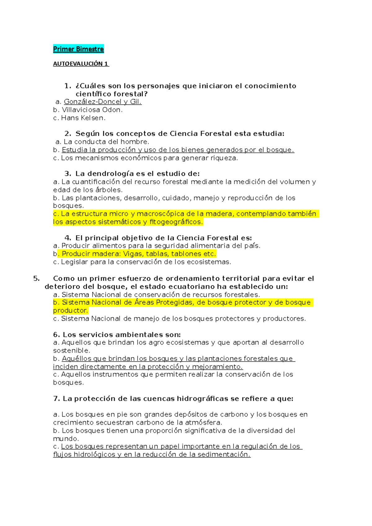 Autoevaluación 1y2 Bimestre - Primer Bimestre AUTOEVALUCIÓN 1 ¿Cuáles ...