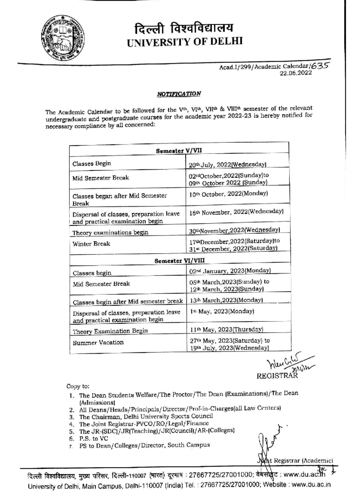 Academic calendar - Questions paper - UNIVERSITY OF DELHI Academic ...