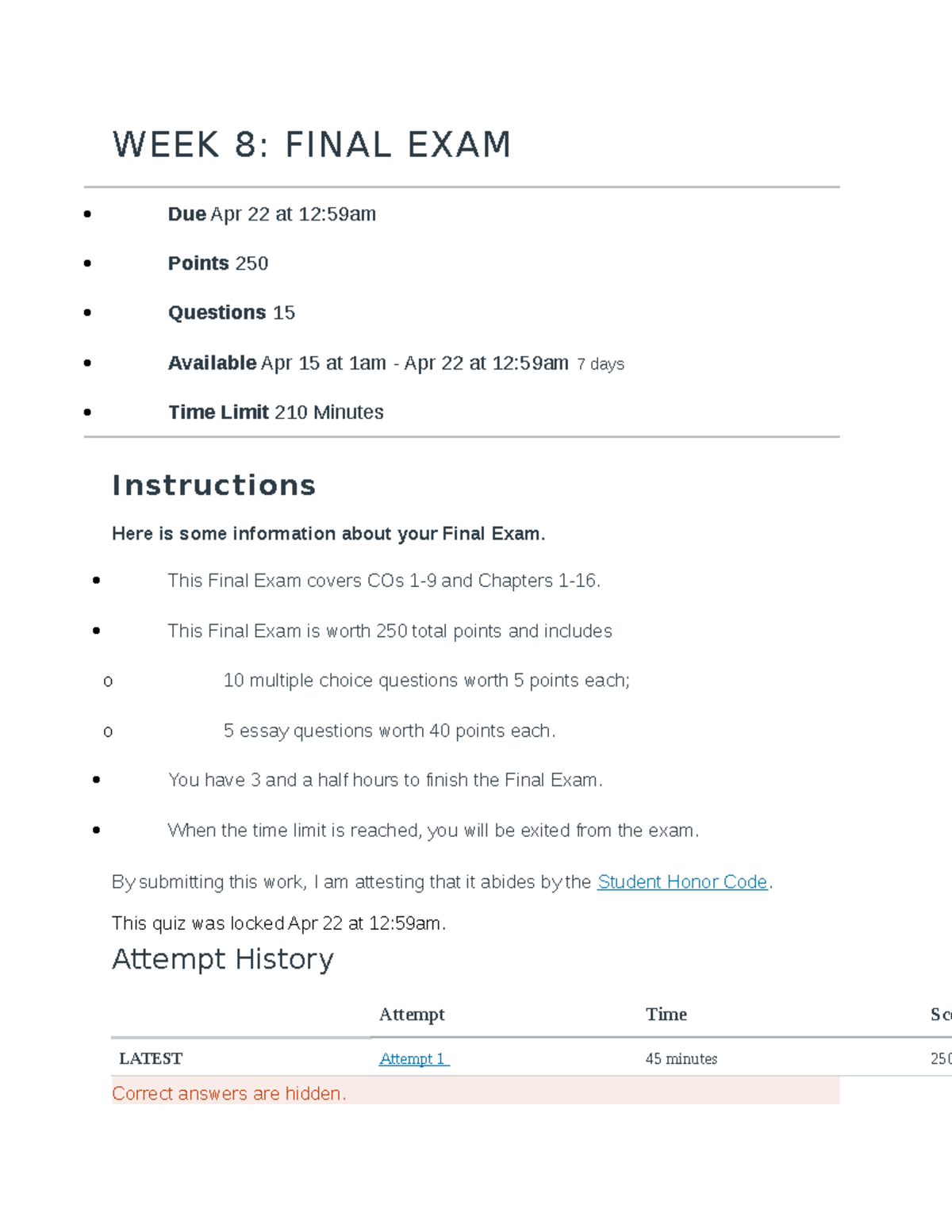 SOCS 185 Final EXAM - WEEK 8: FINAL EXAM Due Apr 22 At 12:59am Points ...