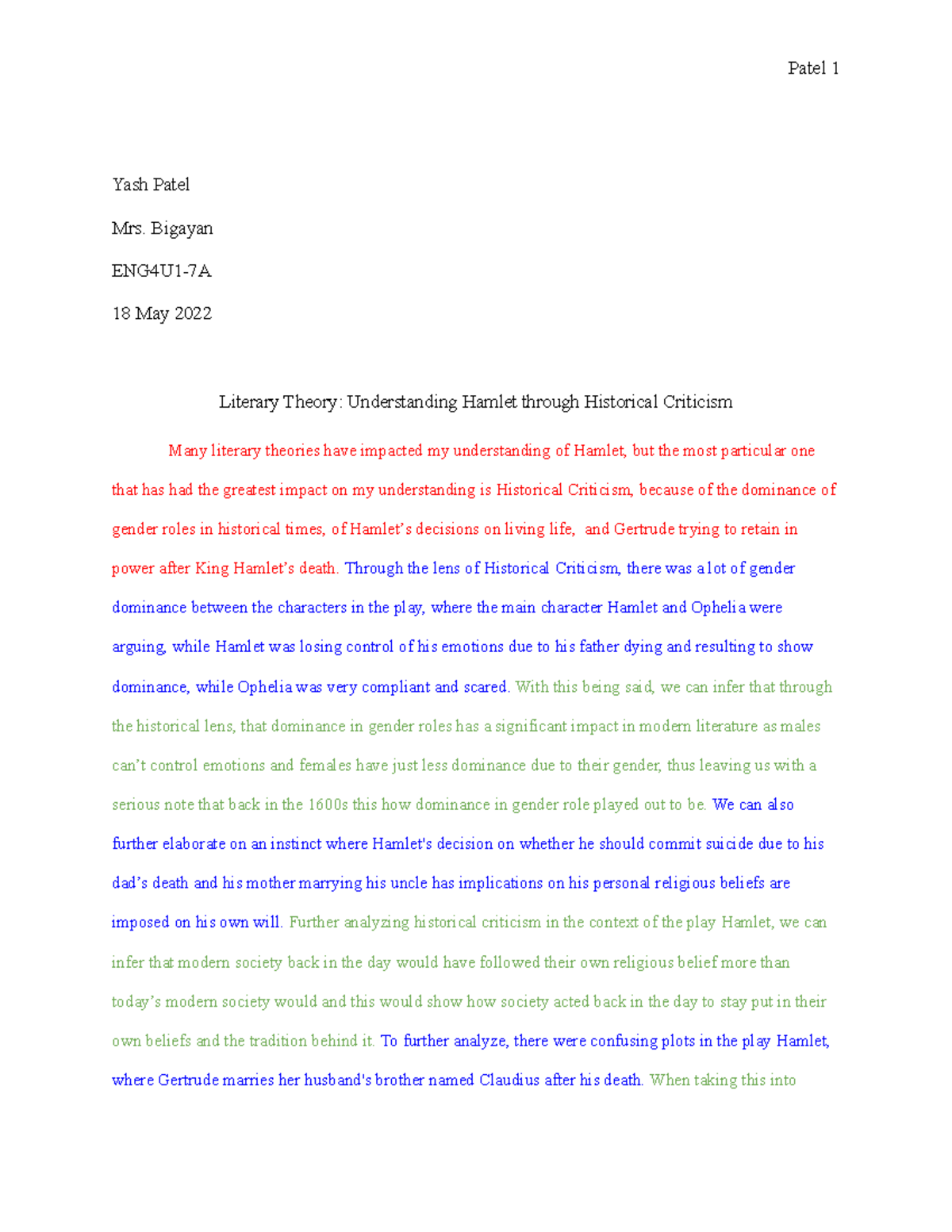 SEEC Paragraph by Yash Patel - Patel 1 Yash Patel Mrs. Bigayan ENG4U1 ...