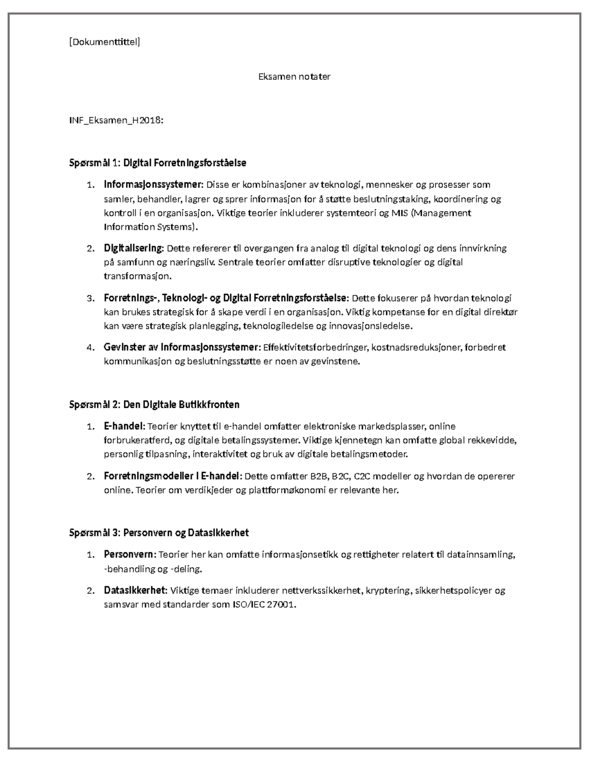 Eksamen notater - dkkekekekeke - Eksamen notater INF_Eksamen_H2018 ...