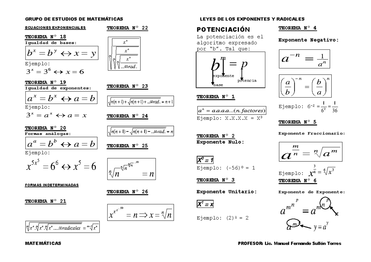Formulas-sobre-teoria-de-exponentes compress - GRUPO DE ESTUDIOS DE ...