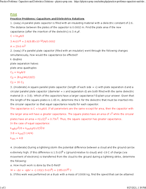 Practice Problems Conductors In Electrostatic Equilibrium Solutions ...