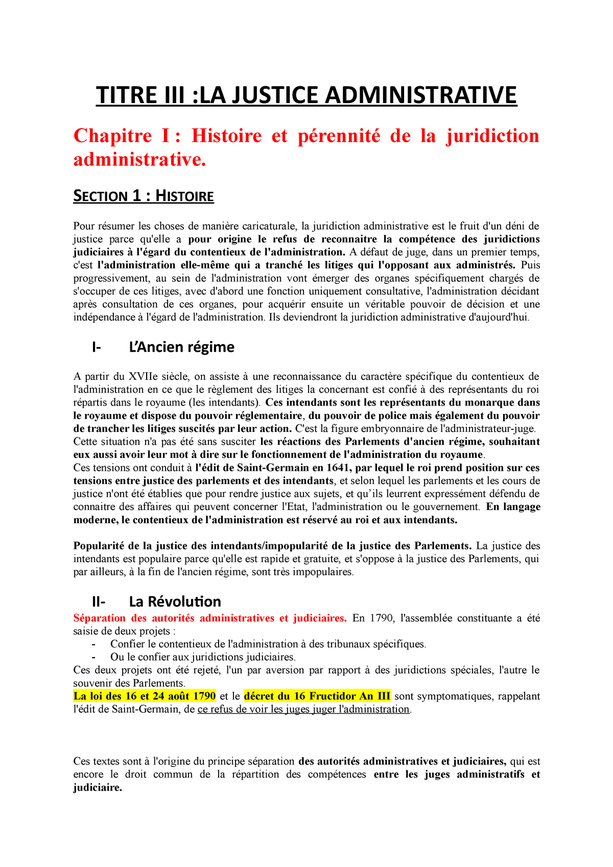 Titre III - La justice administrative - TITRE III : LA JUSTICE ...