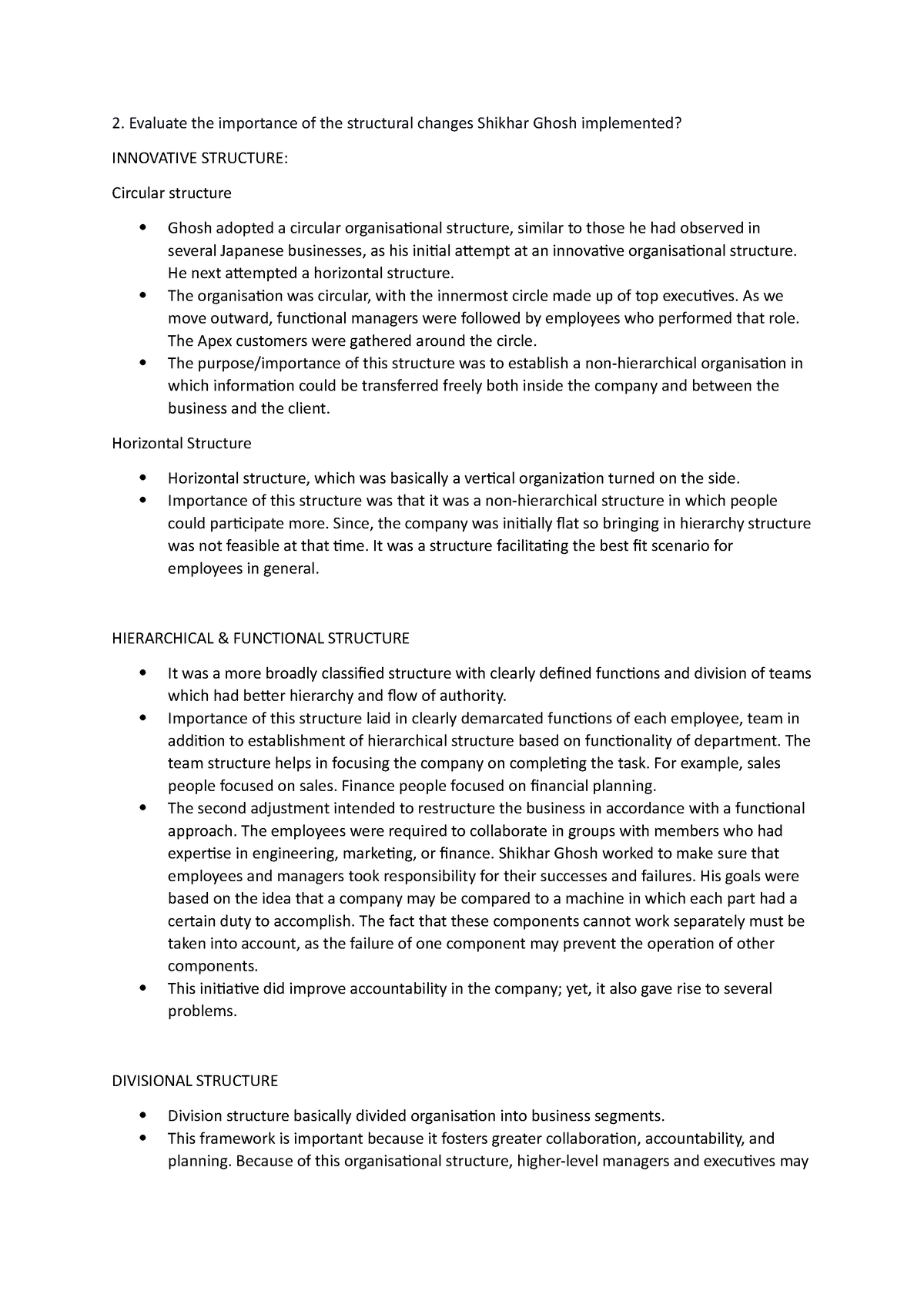 Q 2 - Fin - Evaluate The Importance Of The Structural Changes Shikhar 