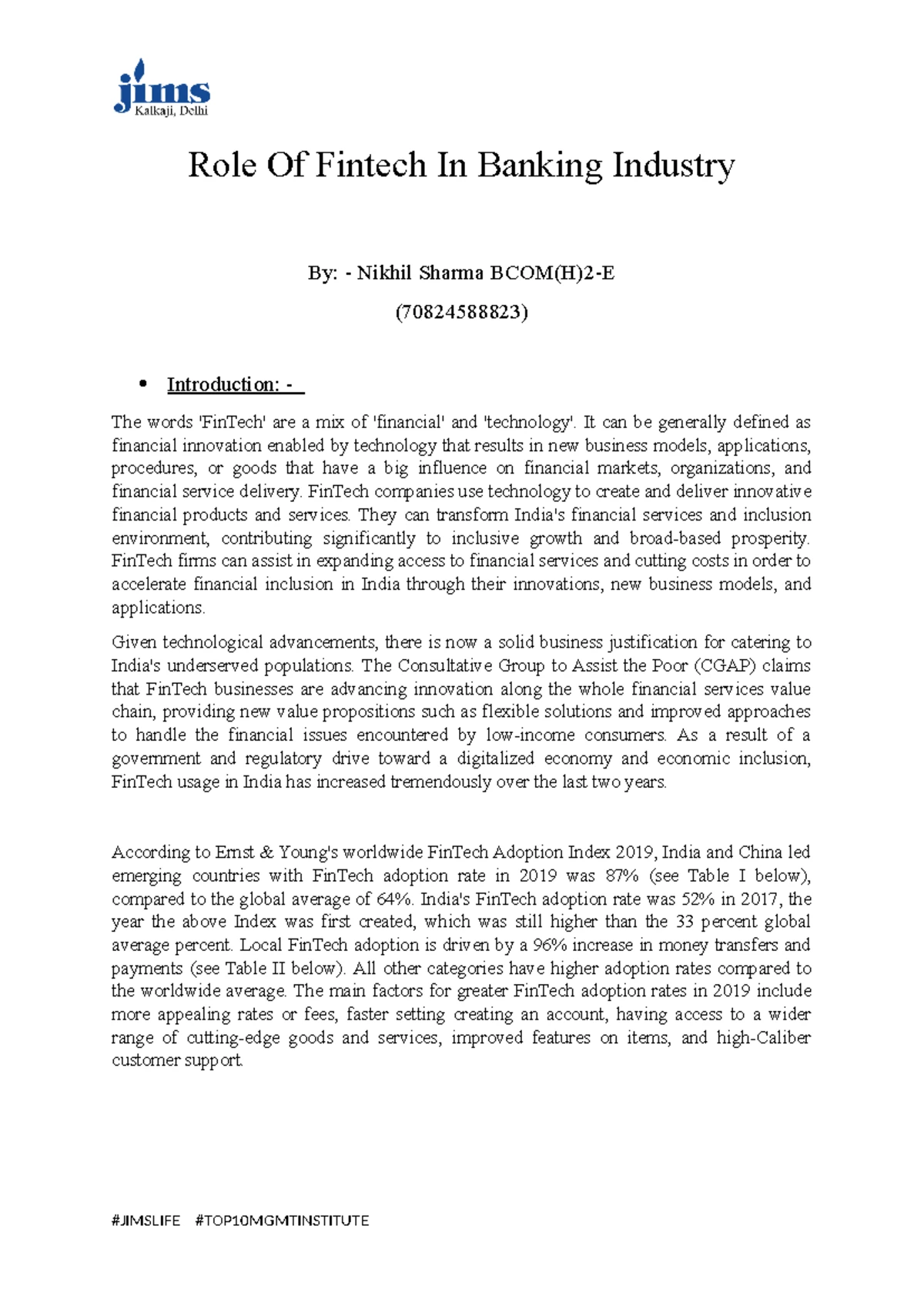 Role Of Fintech In Banking Industry - Impact of Central Bank Policies ...
