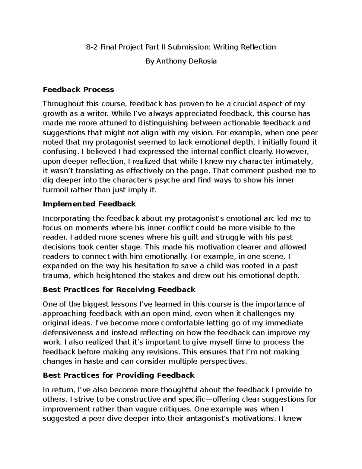 Final Project Creative Writing - 8-2 Final Project Part II Submission ...