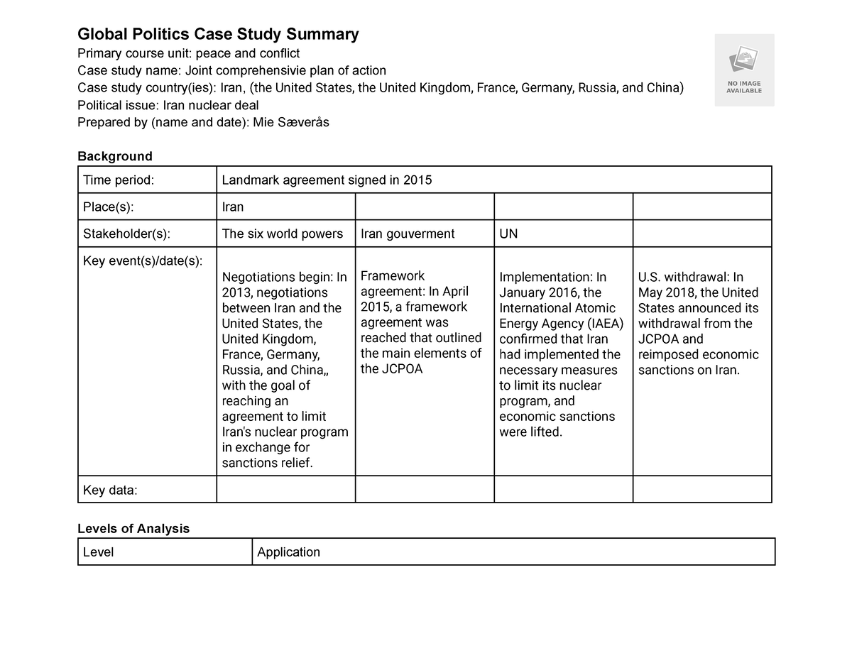 case study about politics