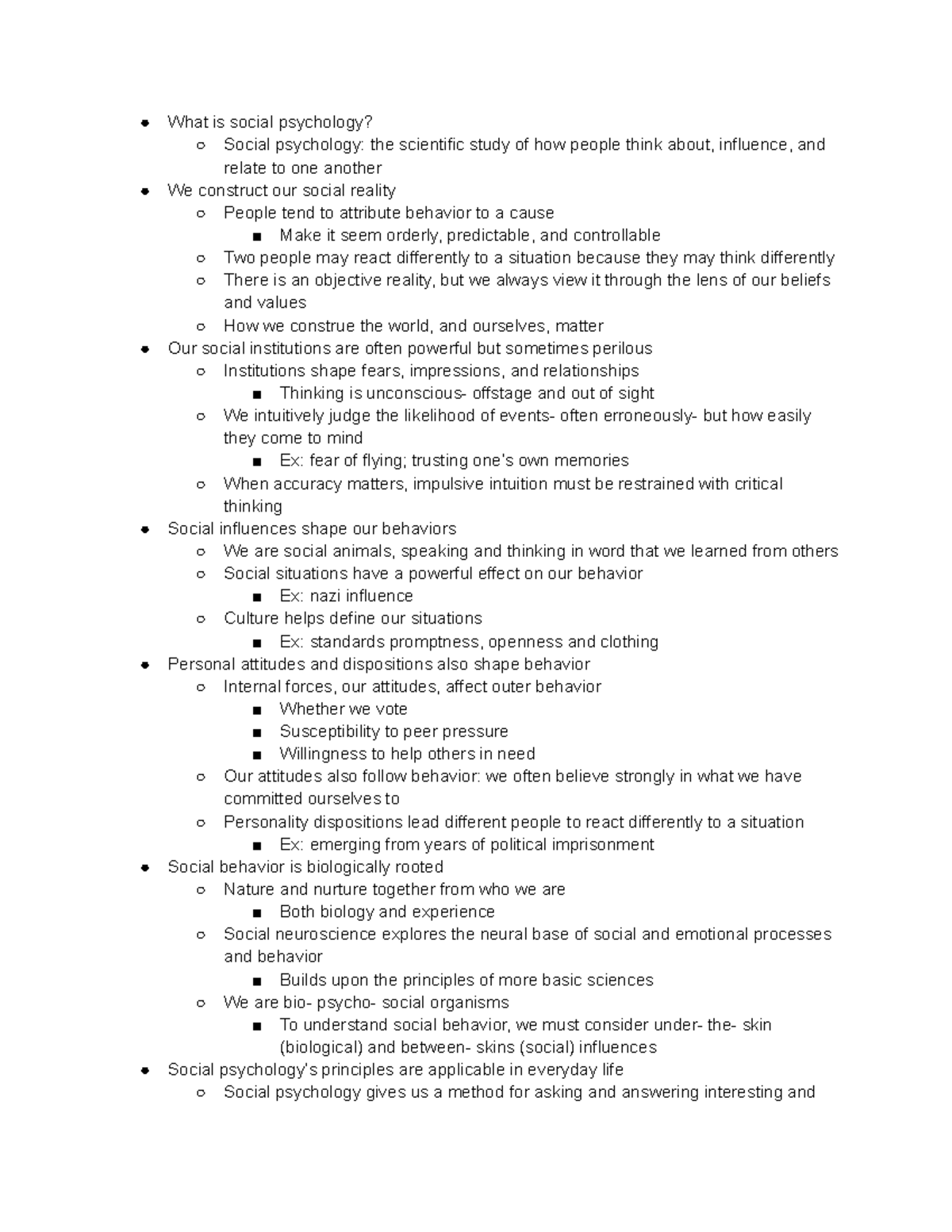 Social Psychology teacher is monica hernandez What is social