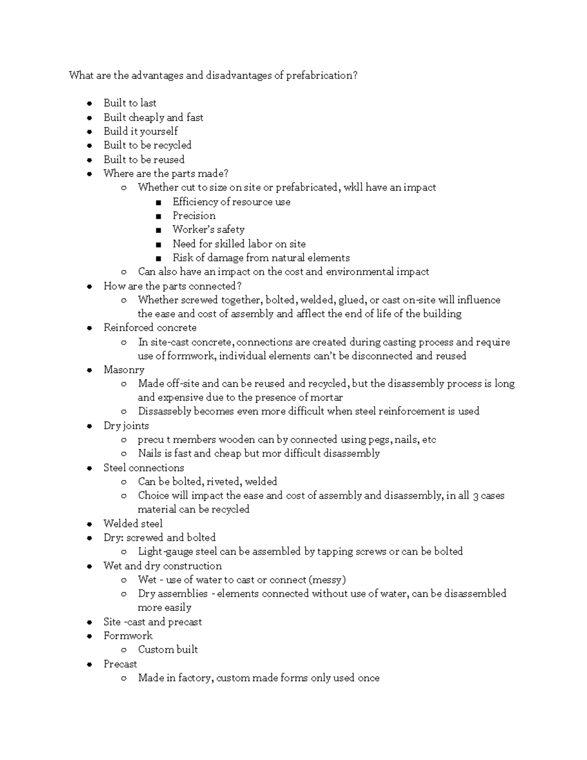 11 1 22 (Dis) Asssembly, Fabrication, Logistics Methods and