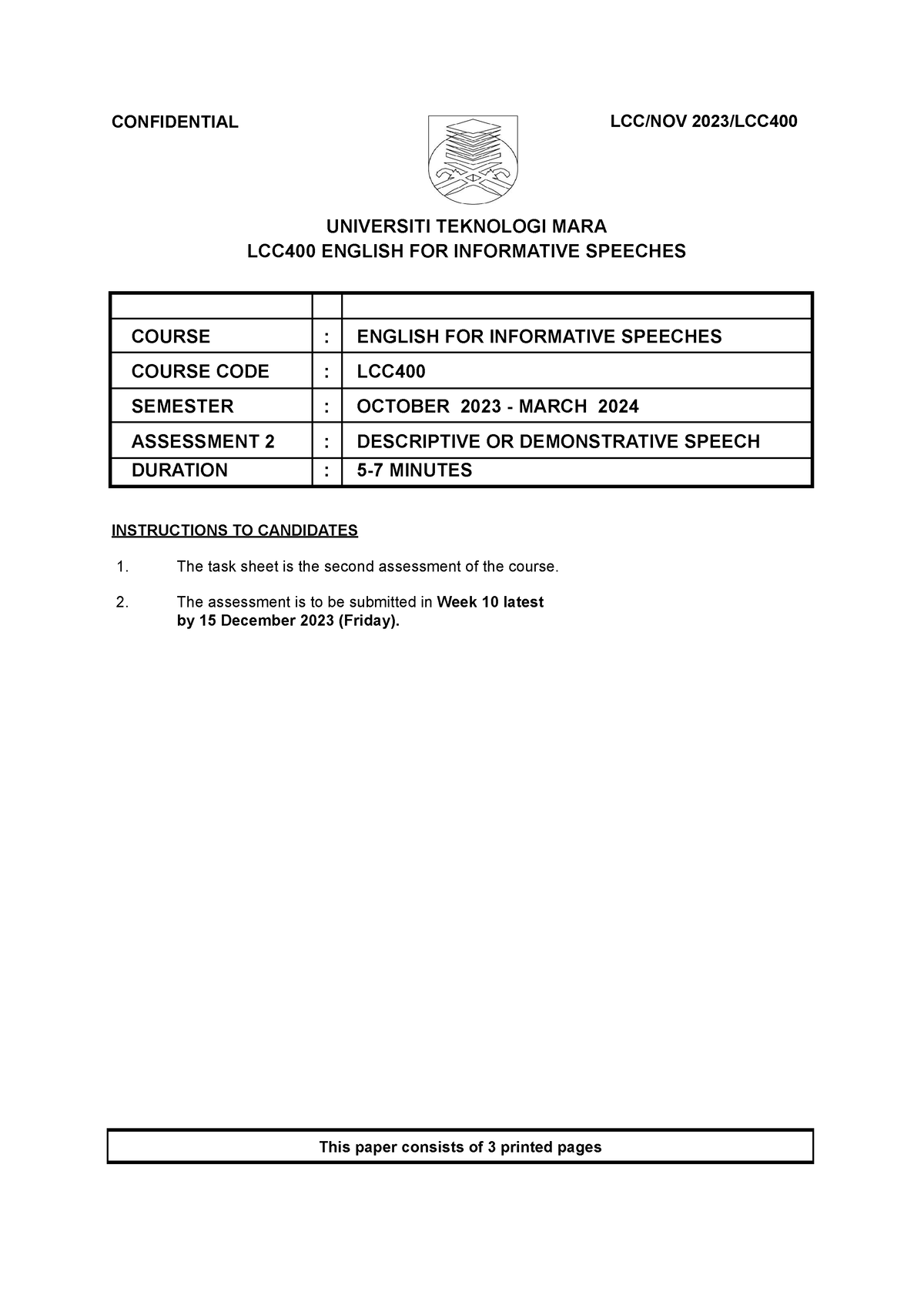 1-lcc400-assessment-2-speaking-question-confidential-lcc-nov-2023