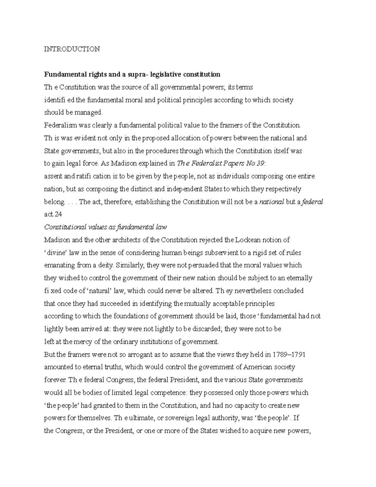 Fundamental rights - INTRODUCTION Fundamental rights and a supra ...