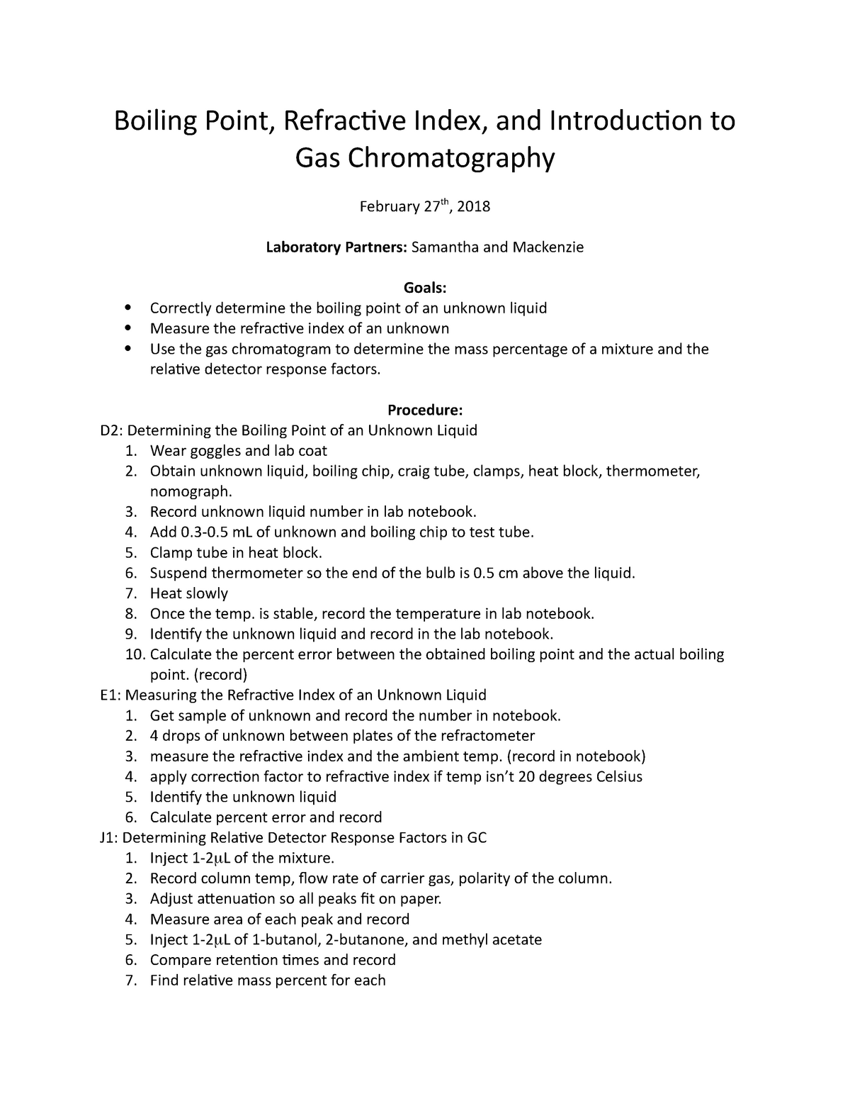 boiling point experiment lab report