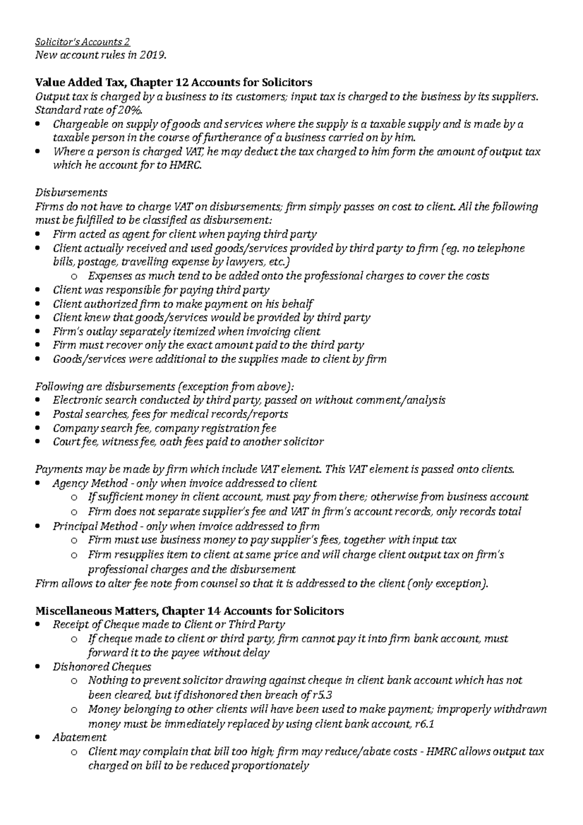 SAC 2 Exam Document - Solicitors Account 2 - Summary - Solicitor’s ...