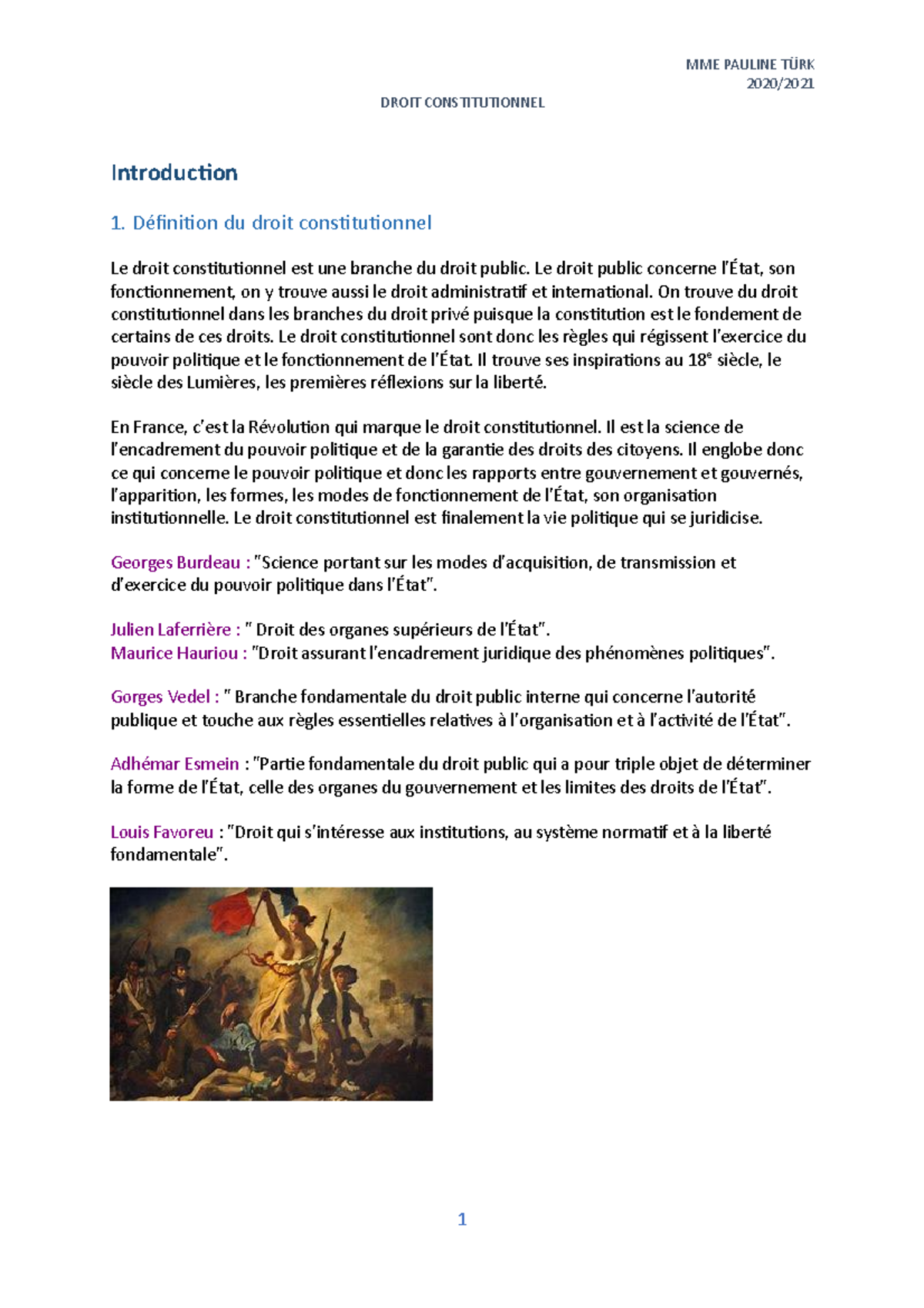 Cour droit constitutionnel final - 2020/ DROIT CONSTITUTIONNEL ...