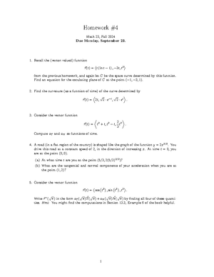 HW3 - HW assignment 3 - Homework Math 23, Fall 2024 Due Monday ...
