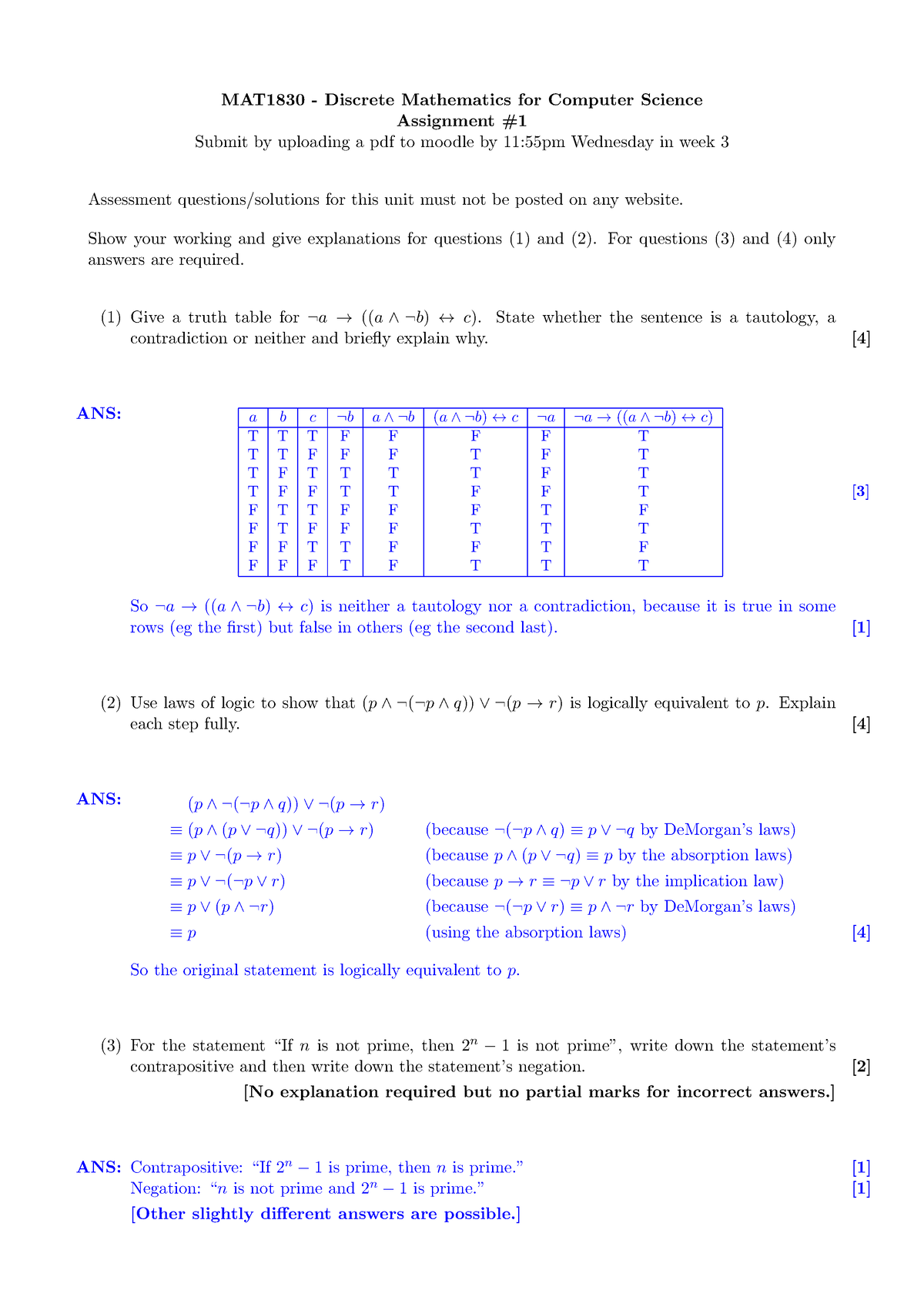 mit mathematics for computer science assignment solutions