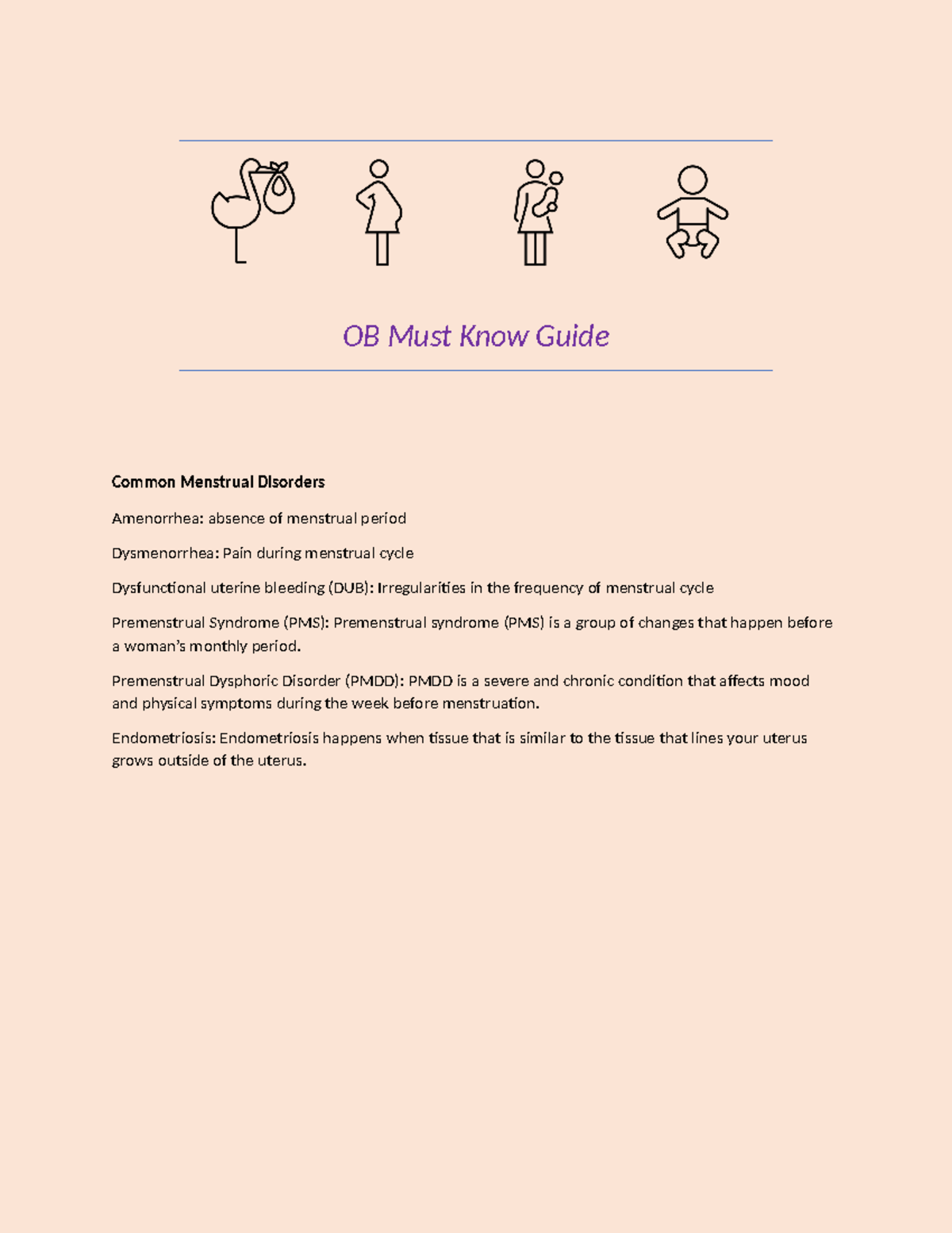 OB Must Know Guide - OB must know grude - OB Must Know Guide Common ...