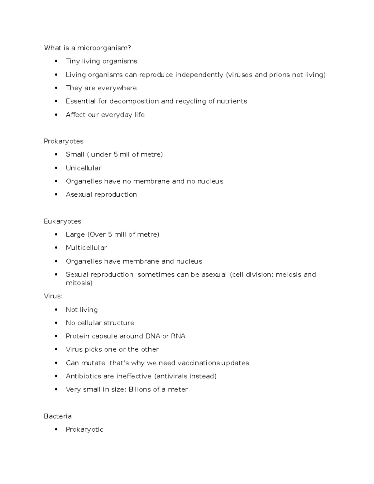 BIOL121 mod2 - [art 1 of MOD2 notes - What is a microorganism? Tiny ...