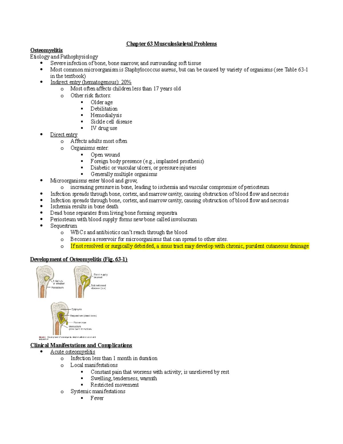 Musculoskeletal Problems: Osteomyelitis Etiology and Pathophysiology ...