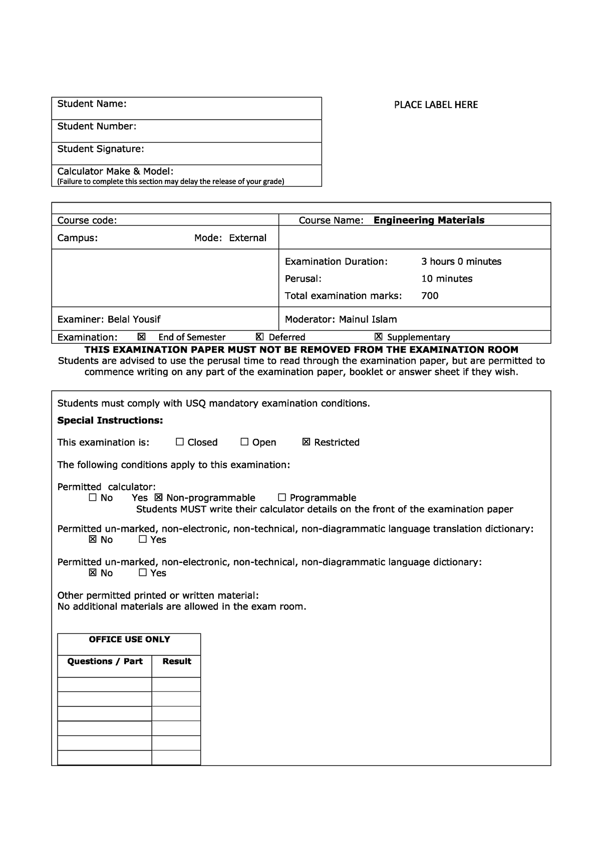 E Ngineering Materials Question BANK 2 - Financial Management - Studocu