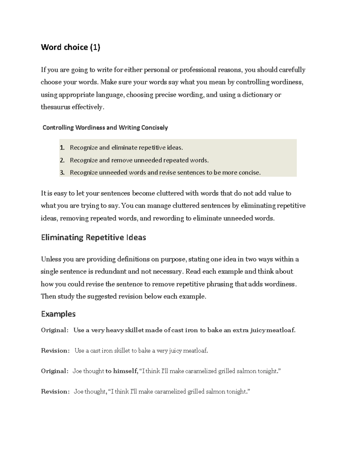 550Word choice 1 - English - Word choice (1) If you are going to write ...