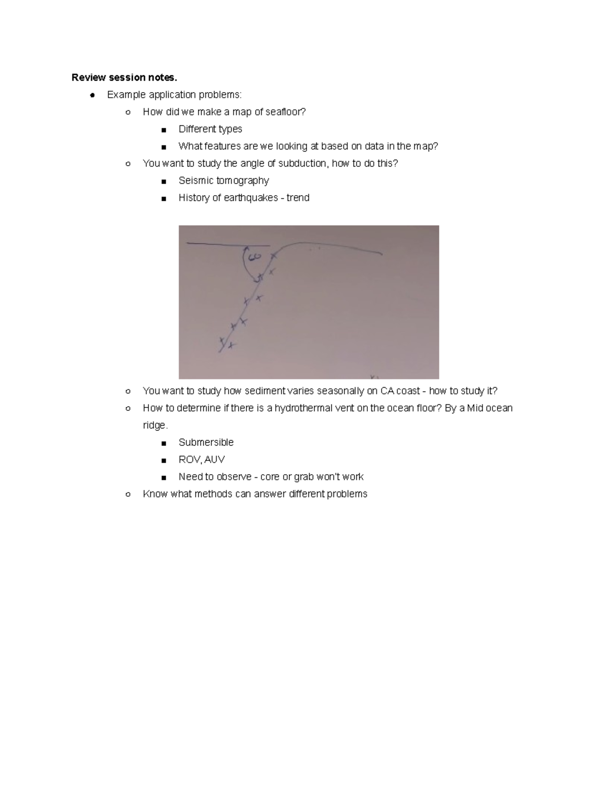 Exam 1 Study Guide - Geology notes - Review session notes. Example ...