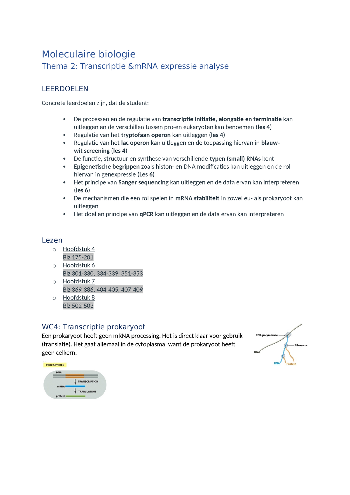 Moleculaire Biologie Thema 2 - Het Is Direct Klaar Voor Gebruik ...