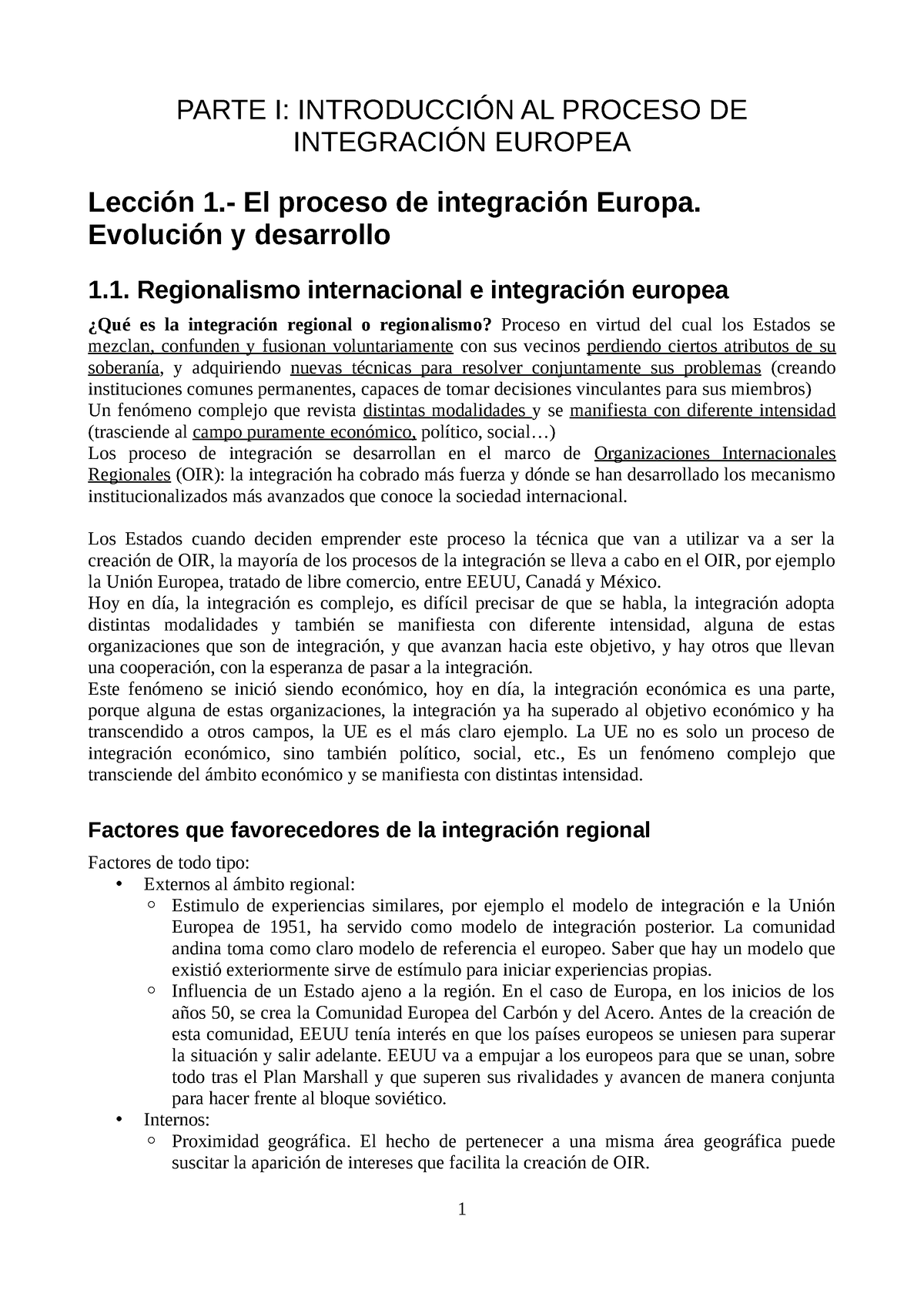 Tema 1 Instituciones Y Derecho De La Ue Parte I IntroducciÓn Al Proceso De IntegraciÓn 7047