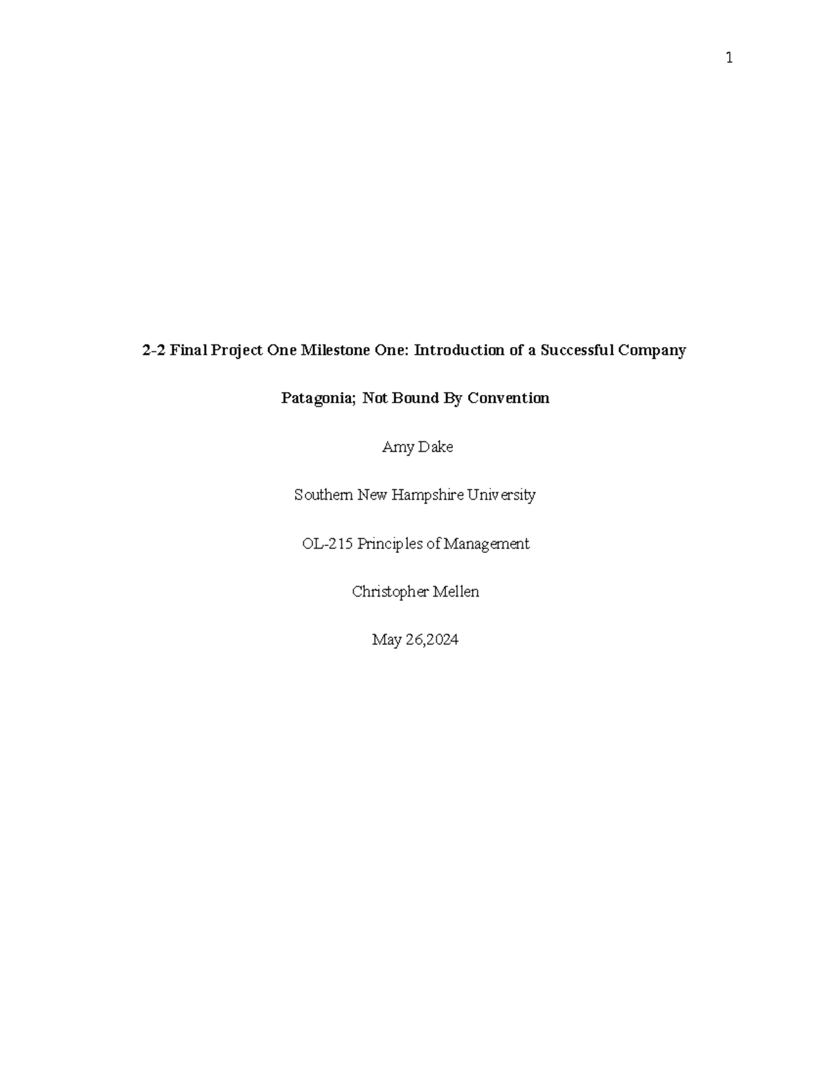 2-2 Final Project One Milestone One- Introduction of a Successful ...