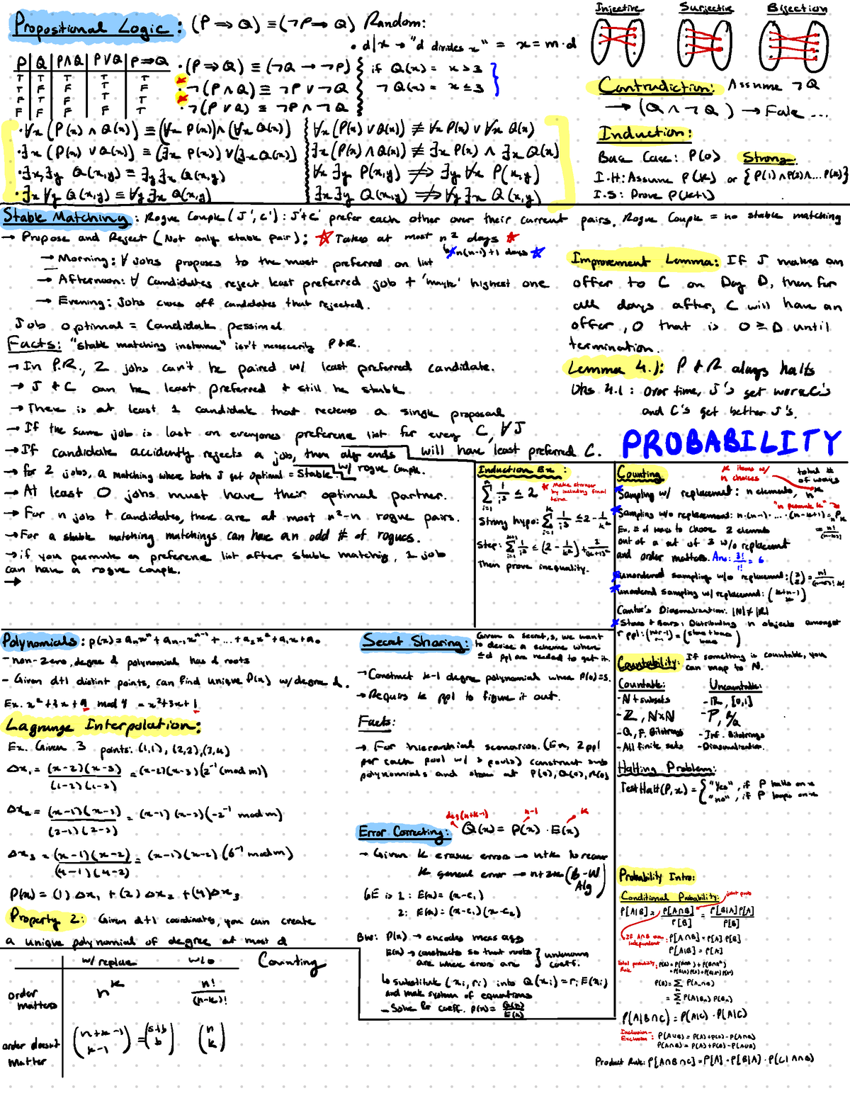 Cheet Sheet Overall - Propositional Logic: (P > Q) =(LP=> *) Random: n ...