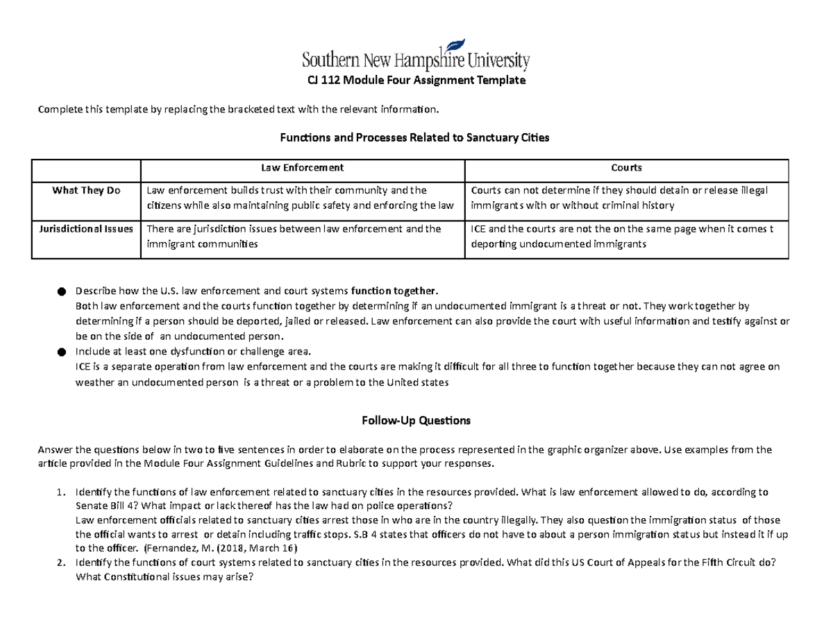 CJ 112 Module Four Assignment Template - CJ 112 Module Four Assignment ...