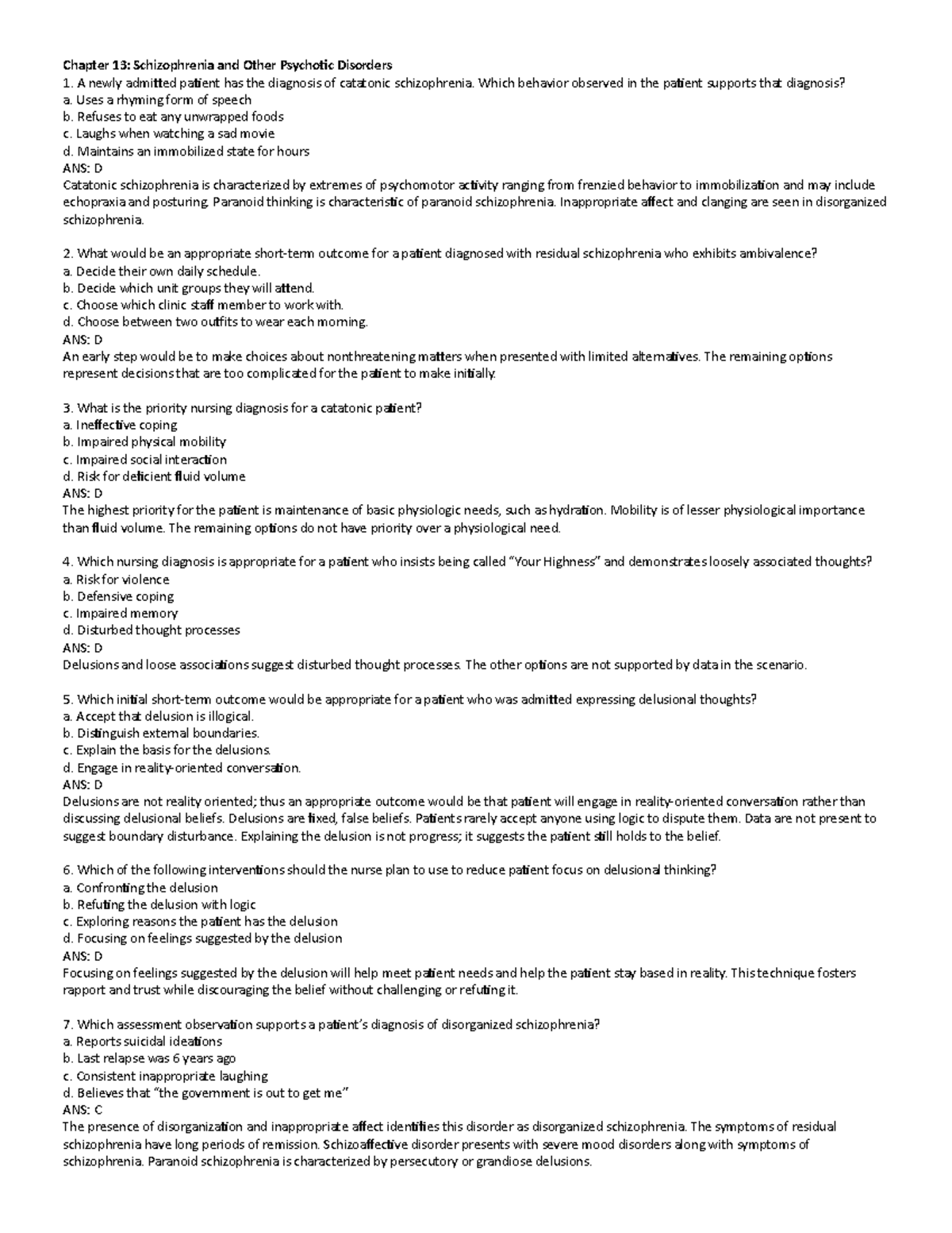 Fortnash practice questions for textbook for test 3 - Chapter 13 ...