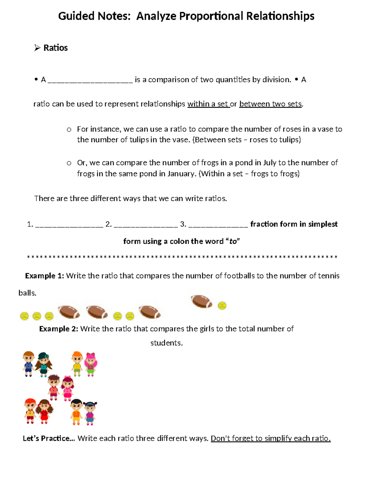 Copy of Topic 4: Proportional Relationshis Guided Notes: Ratios ,Rates ...