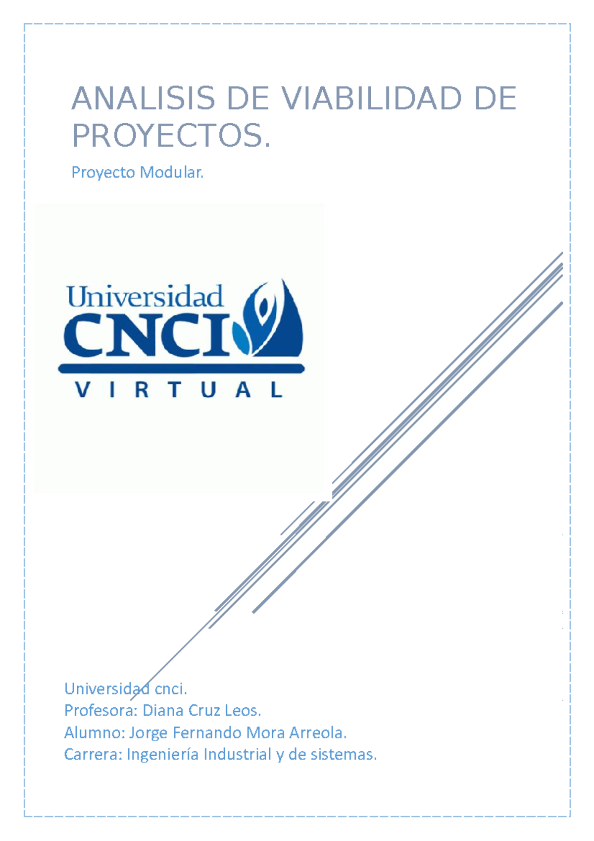 Proyecto Modular De Analisis De Viabilidad De Proyectos - ANALISIS DE ...