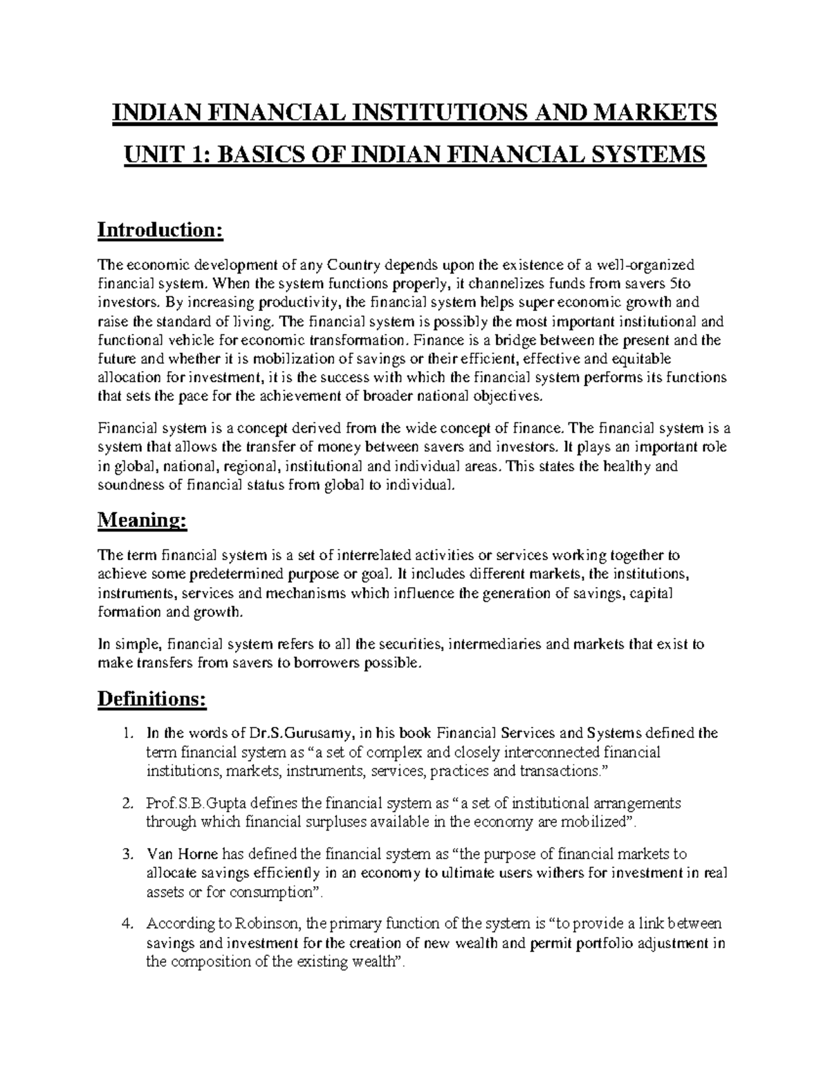 Financial Institutions And Market - INDIAN FINANCIAL INSTITUTIONS AND ...