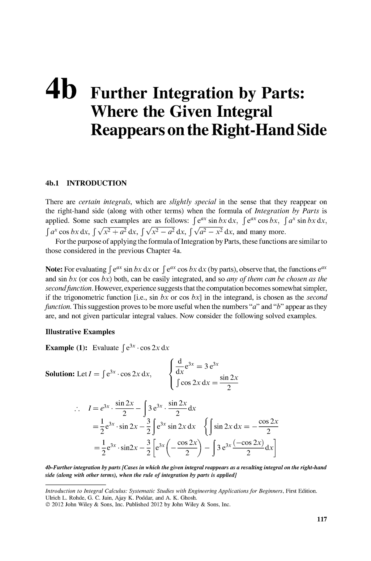 Introduction To Integral CH4b - 4b Further Integration By Parts: Where ...