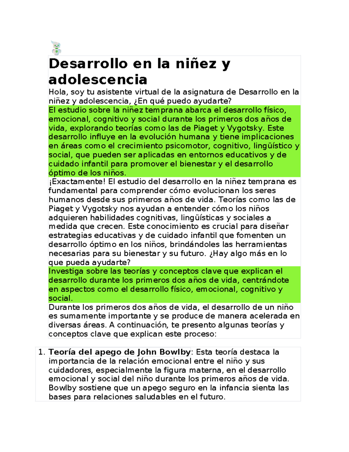 Desarrollo en la niñez y adolescencia - Desarrollo en la niñez y ...