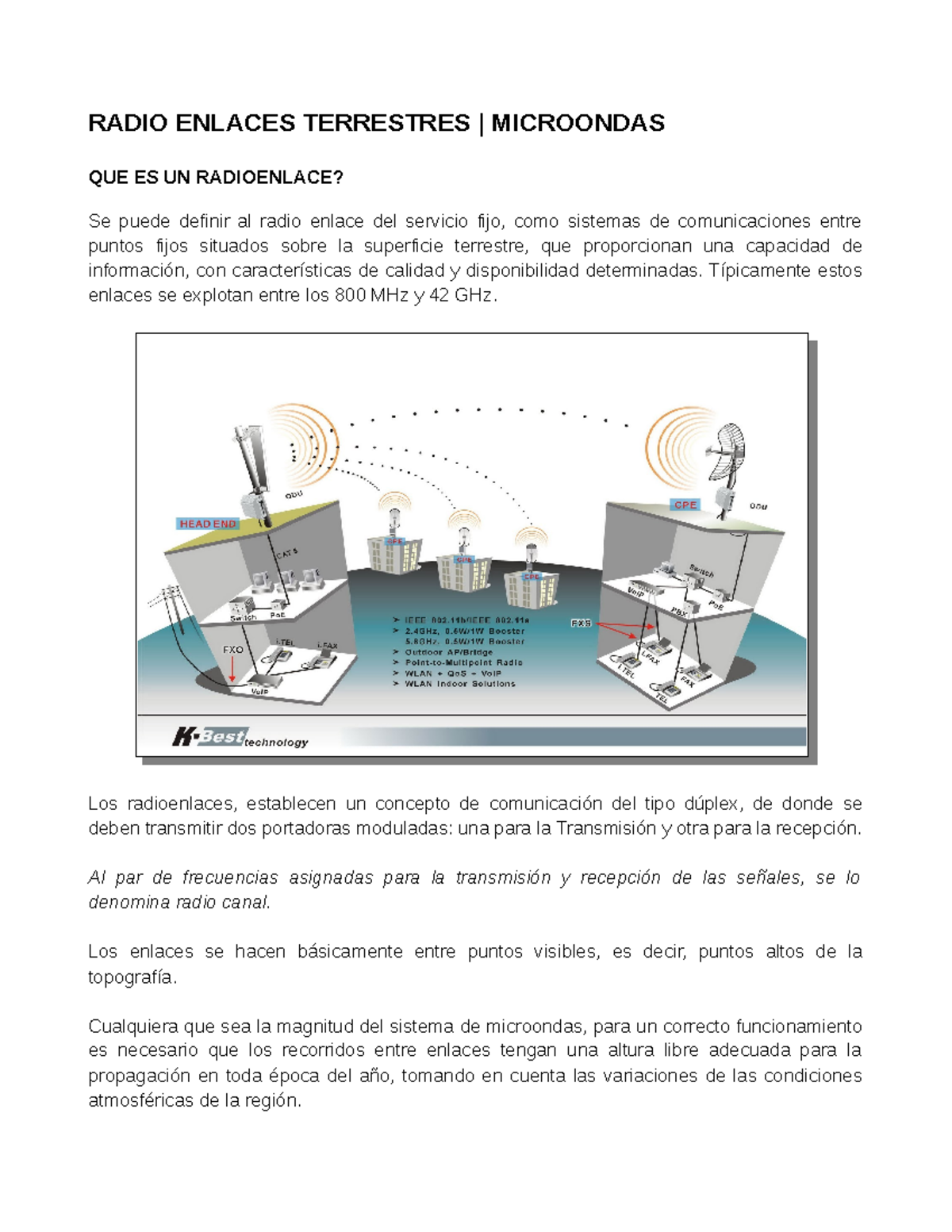 Radioenlaces Terrestres Microondas Studocu